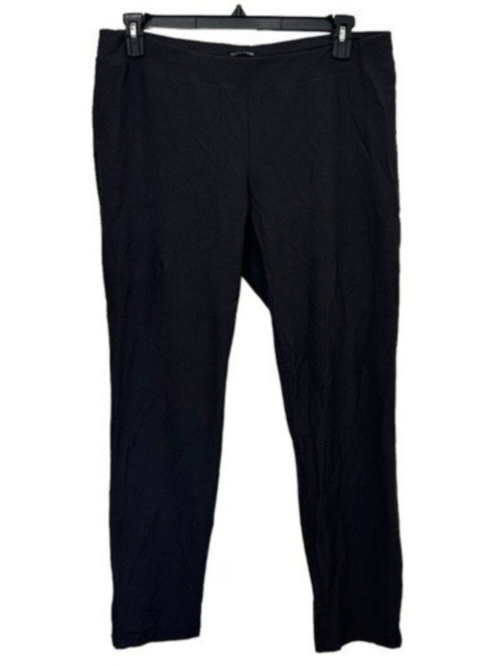 Eileen Fisher Washable Stretch Crepe Slim Ankle Pants Womens L Gray Pull On USA